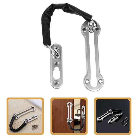 FOMIYES Hemoton Door Chain Latch Stainless Steel Chain Door Lock 1 Set Indoor Security Chain Lock