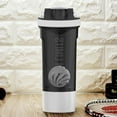 thumbnail image 2 of Sm:)e 24 oz White Protein Shaker Bottle with Blender Balls Mixing Grids Flip-Top, 2 of 7