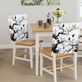 thumbnail image 5 of Spring Flowers Chair Covers Set of 1 Black Bird Peaches Flower Water Ink Painting Chair Back Covers Stretch Removable Washable Slipcovers Protector for Dining Room Kitchen Party Decor, 5 of 9
