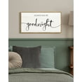 thumbnail image 3 of SHENIFY Always Kiss Me Goodnight Sign Bedroom Wall Decor Minimalist farmhouse Wall Art Hanging Decoration 8x16in Natural Framed, 3 of 5