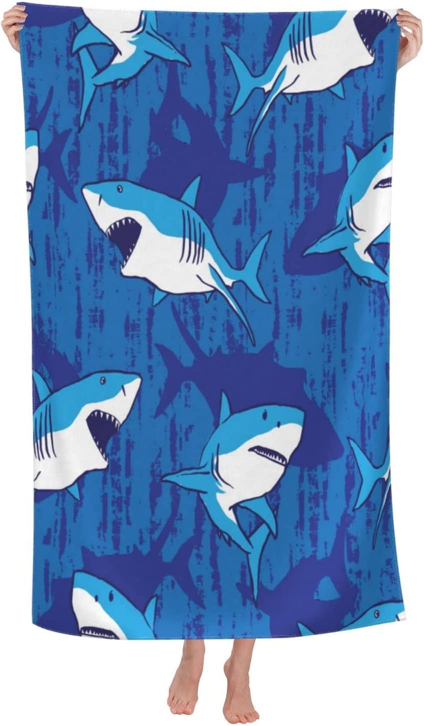 Baby Shark Beach Towel for Boys, Personalized Beach Towels for Kids Microfiber Beach Towels Bulk