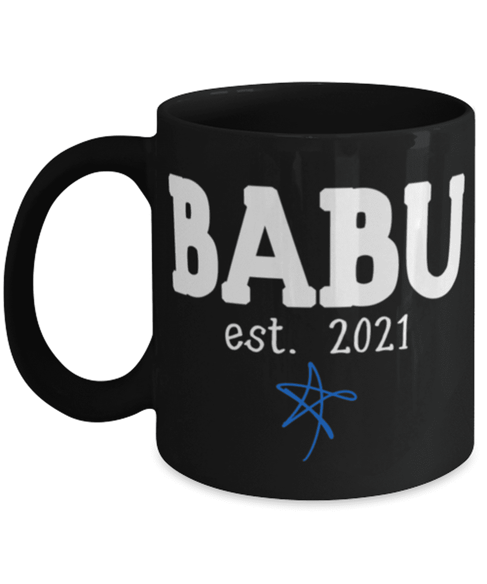 Promoted to Babu Established Year 2021 - Baby Pregnancy Announcement Gift for New Grandpa Grandfather