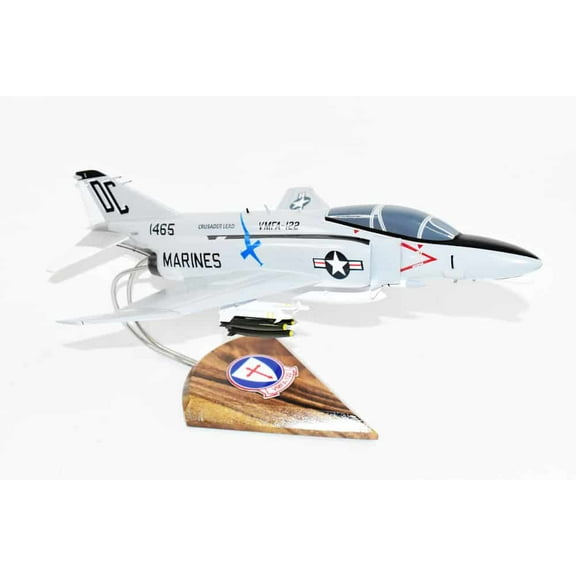 VMFA-122 Crusaders F-4b 1971 Phantom Model, 1/42 (18") Scale, Mahogany, Marines, Fighter