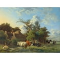 thumbnail image 2 of Jean François Valois 14x12 Black Ornate Wood Framed Double Matted Museum Art Print Titled: Landscape (1800 - 1853), 2 of 5