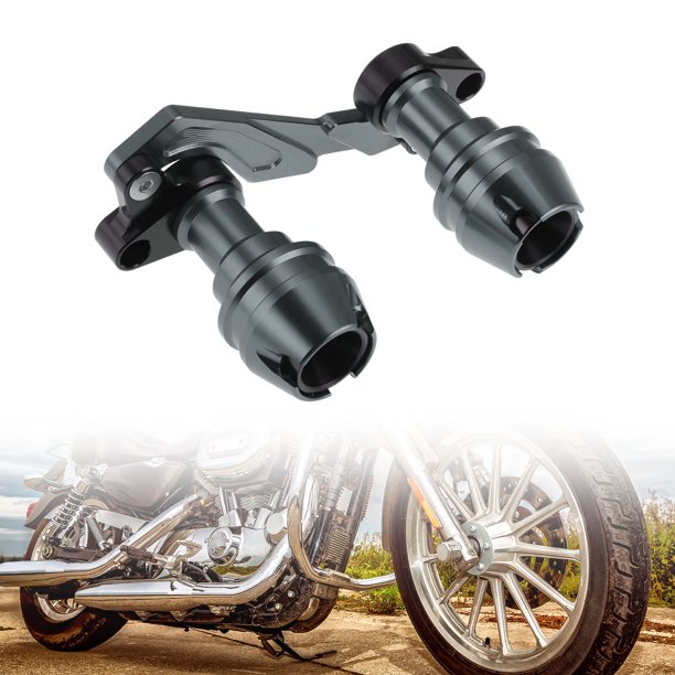 Protector de marco deslizante anti-caída Unique Bargains para motocicletas 175 mm aleación de aluminio guardia de protección de caída de rueda delantera tono titanio 1 juego