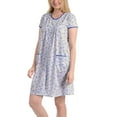 thumbnail image 1 of EZI Women’s Floral Short Sleeve Duster House Coat Dress, 1 of 5