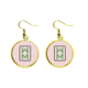 thumbnail image 1 of Mahjong azulejos patrón Bamboo Bar 8 Ear Dangle Golden Drop Earring Jewelry Mujer Unbranded M, 1 of 3