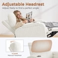 thumbnail image 6 of BaseBeauty 26" Power Swivel Rocker Recliner, Oversized Swivel Glider Recliner with Adjustable Headrest, Nursery Glider Recliner with Cup Holders and Storage, White, 6 of 8