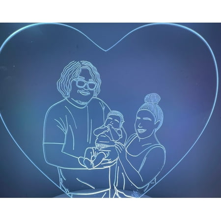

Heart LED Light LED Photo LED Light Picture light Acrylic light 3D Portrait personal gift Light up Picture custom gift