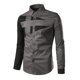 thumbnail image 3 of Camisa y blusa de manga larga con cuello vuelto para hombre, estilo casual, a la moda, con botones ajustados, bloques de color y costuras en contraste, camisa de manga larga con botones para hombre, 3 of 8