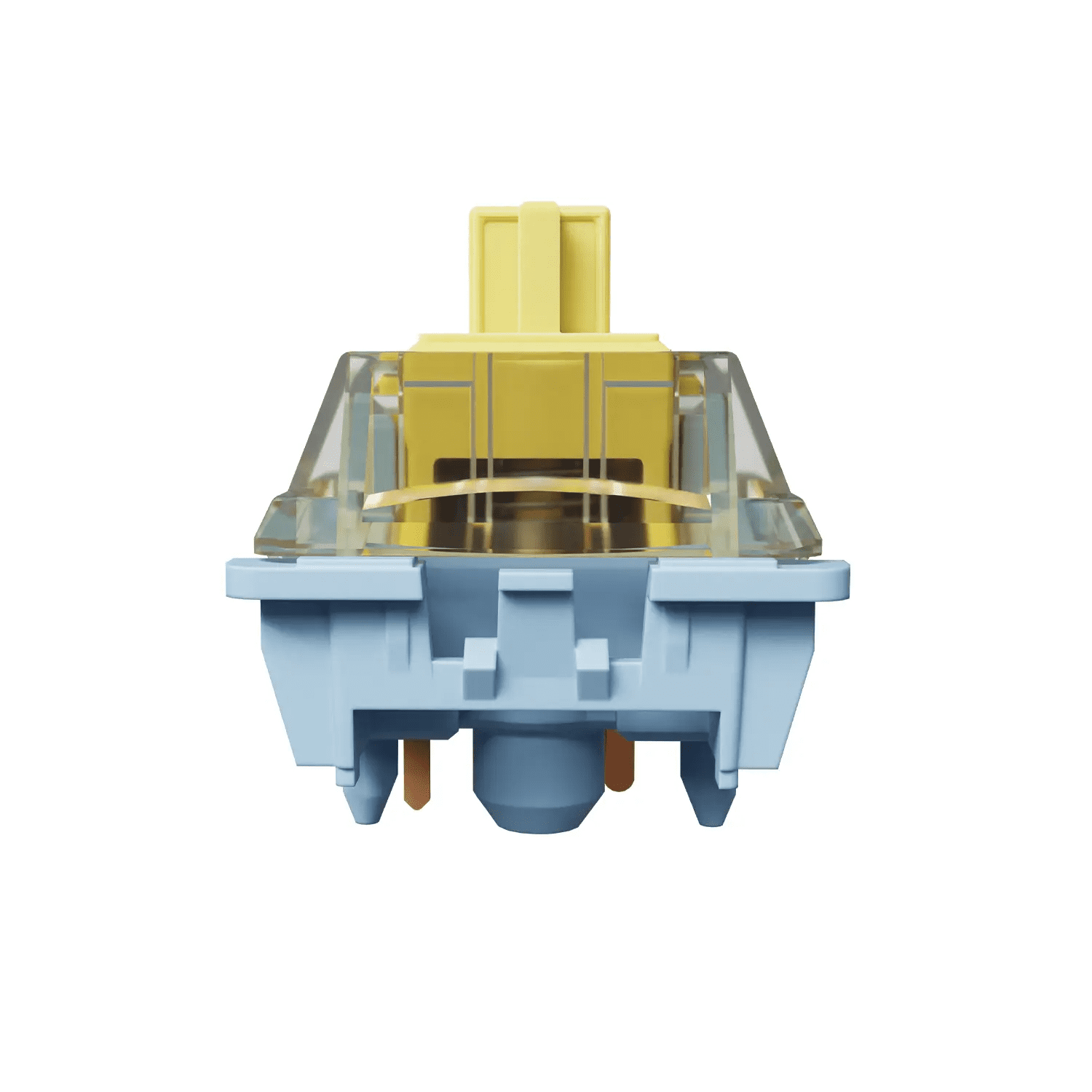 GATERON Lemon Seabreeze Keyboard Switches, 5 Pin 45gf Pre-lubed Plate Mounted Yellow-Blue Linear Key Switches Compatible for MX Mechanical Keyboard (110pcs)