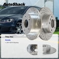 thumbnail image 3 of AutoShack Front Brake Rotors & Ceramic Pads for Honda, Odyssey 2011-2017 Passport 2019-2023, FWD AWD V6 3.5L - Coated Drilled & Slotted - Silver Matte Finish - TurboGuard - 12.59" (319.8 mm), 5-Lug, 3 of 5