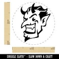 thumbnail image 2 of Impish Smiling Devil Demon with Horns Self-Inking Rubber Stamp Ink Stamper - Fuchsia Ink - Mini 1/2 Inch, 2 of 7
