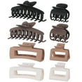 thumbnail image 1 of 8 Pcs Large, Medium and Small Hair Accessories for Women and Girls - Thick and Thin Hair Clips in 4 Styles: Claw, Rectangle, Square, Butterfly (Brown), 1 of 1