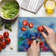 thumbnail image 3 of Flower Cutting Board, Paint of Nature Elements Botanic Floral Motives Artisan Depition of Natural Life, Decorative Tempered Glass Cutting and Serving Board, Large Size, Red Blue, by Ambesonne, 3 of 5