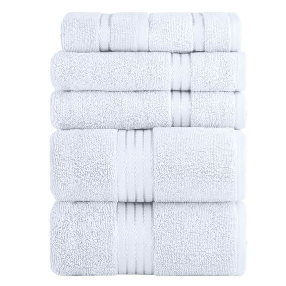 Lavish Home 6 Piece Towel Set - 625GSM Cotton Bathroom Accessories (White)