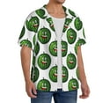 thumbnail image 4 of Vsdgher Happy Watermelon Print Men's Wrinkle Free Untucked Cuban Shirt Business Casual Button Down Shirts Short Sleeve Shirt, 4 of 7