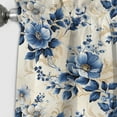 thumbnail image 2 of Designart "Trellis Of Cobalt Blue Cameos I" Floral Blackout Curtain Single Panel, 2 of 4