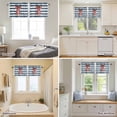 thumbnail image 4 of Curtain Valance for Windows, Independence Day USA Flag Bow Kitchen Valances Rod Pocket Short Curtains, Retro Navy White Striped Window Valance for Bedroom Bathroom Living room 56x16in, 4 of 9