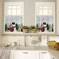 thumbnail image 3 of Kitchen Curtains Tiers, Christmas Snowman Snowflake Tree Scarf Winter Gray Rod Pocket Short Window Valance Curtains for Kitchen Cafe Bathroom, 27.5" x 36", 2 Panels, 3 of 5