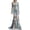 Blue, variant on Women's Skeleton Print Maxi Dress Long Sleeve Halloween Dresses for Women