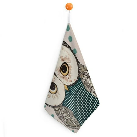 

BCIIG Owl Quick-Dry Hand Towels 11.8x11.8in Ultra-Fine Fiber Kitchen Essentials 2pcs
