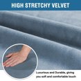 thumbnail image 3 of Velvet Dining Chair Covers Stretch Chair Covers for Dining Room Set of 4 Parson Chair Slipcovers Chair Protectors Covers Dining, Soft Thick Solid Velvet Fabric Washable,Gray blue, 3 of 5