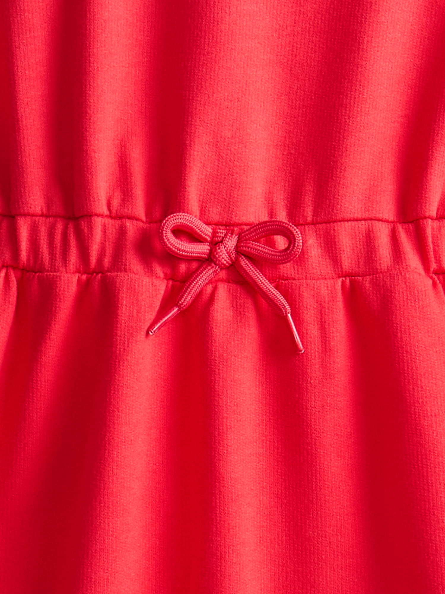 Wonder Nation Little Girls Drawstring Dress with Long Sleeves, Sizes 4-10