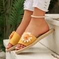thumbnail image 3 of Dakaela Flower Flat Sandals for Women Comfortable Summer Beach Walking Slippers Arch Support Open Toe Casual Slip on Slides Yellow 8, 3 of 6