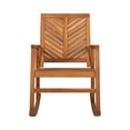 thumbnail image 6 of Ned Modern Chevron-Back 300-Lbs Support Acacia Wood Patio Outdoor Rocking Chair, Teak, 6 of 8
