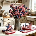 thumbnail image 4 of Clearance! Red White Blue Independence Day Violet Artificial Flower Arrangement Patriotic Floral Decor for 4th of July Memorial Day Veterans Day Vase Table Party Decorations Home Decor, 4 of 6