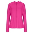 thumbnail image 4 of LEKODE Thin Breathable Sun Protection Outer Jacket for Women Full Zip Hooded Long Sleeve Side Storage Pockets Loose Fit Daily Casual Outdoor Rash Guard Cardigan B Hot Pink XL, 4 of 6