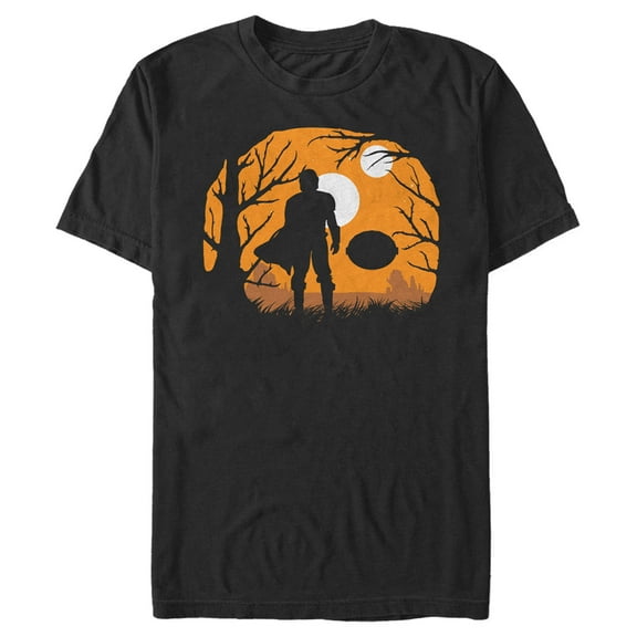 Men's Star Wars: The Mandalorian Halloween Din Djarin Haunting Galaxy  Graphic Tee Black Medium
