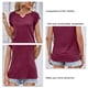 thumbnail image 2 of Camisa de manga corta de color puro para mujer, Camisa de manga corta para mujer, Camisa de manga fruncida para mujer, Camisa de manga corta, Diseño fácil de usar, 2 of 8