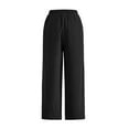 thumbnail image 5 of Sweatpants Women, Audhol Women's Elastic Waist Drawstring Casual Pants Straight Leg Lightweight Loose Trousers with Pockets Wide Leg Pants Woman Black M, 5 of 9