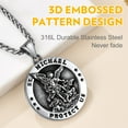 thumbnail image 5 of Bandmax Stainless Steel The Archangel Saint Michael Medallion Pendant Necklace for Men Women Round Charm Necklace for Christian Prayer Father Day, 5 of 8