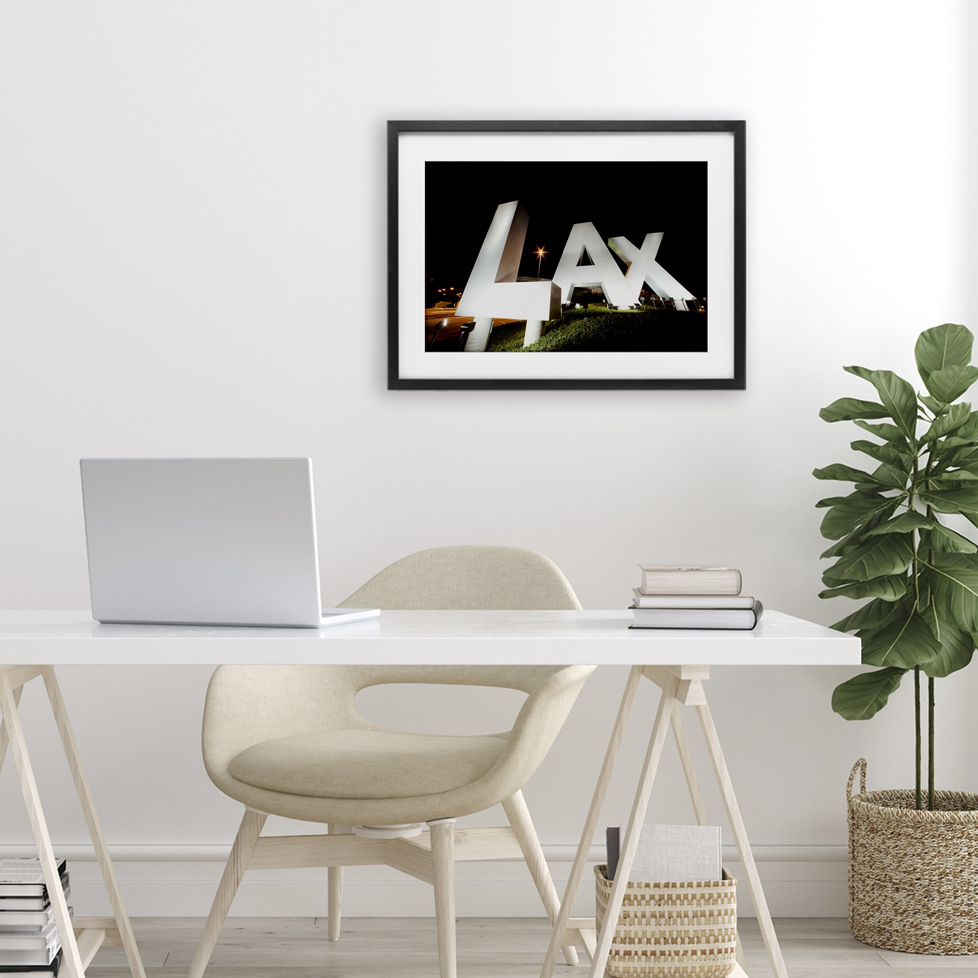 Stupell Industries LA Airport Structure Black Framed Print Under Glass, design by Scott Stulberg