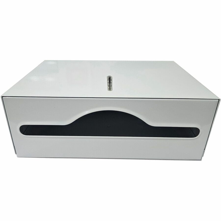 Genuine Joe C-fold/multi-fold Towel Dispenser Cabinet - C Fold, Multifold Dispenser - 13.5" Height X 11" Width X 4.3" Depth - Stainless Steel - White - 6 / Carton