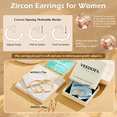 thumbnail image 6 of VEEDOFA 14K Gold Plated CZ Hoop Earrings for Women, Lightweight 20/30/40mm Hoops, 6 of 7