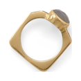 thumbnail image 2 of 14k Yellow Gold Plated Sterling Silver Grey Moonstone and Diamond Chip Ring, 2 of 2