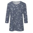 thumbnail image 4 of Ehtmsak Womens Plus Size Tops 3/4 Sleeve T-Shirts Tie Dye Plus Size Tunic Tops Crewneck Lightweight Blouses Elbow Casual Sweatshirts for Leggings, 4 of 5