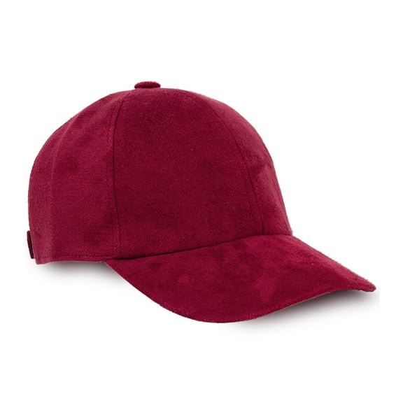 SUEDE BURGUNDY WINE BASEBALL CAP HAT