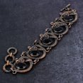thumbnail image 3 of Natural Black Spinel Gemstone Handmade Copper Wire Wrap Bracelet 7-8", 3 of 4