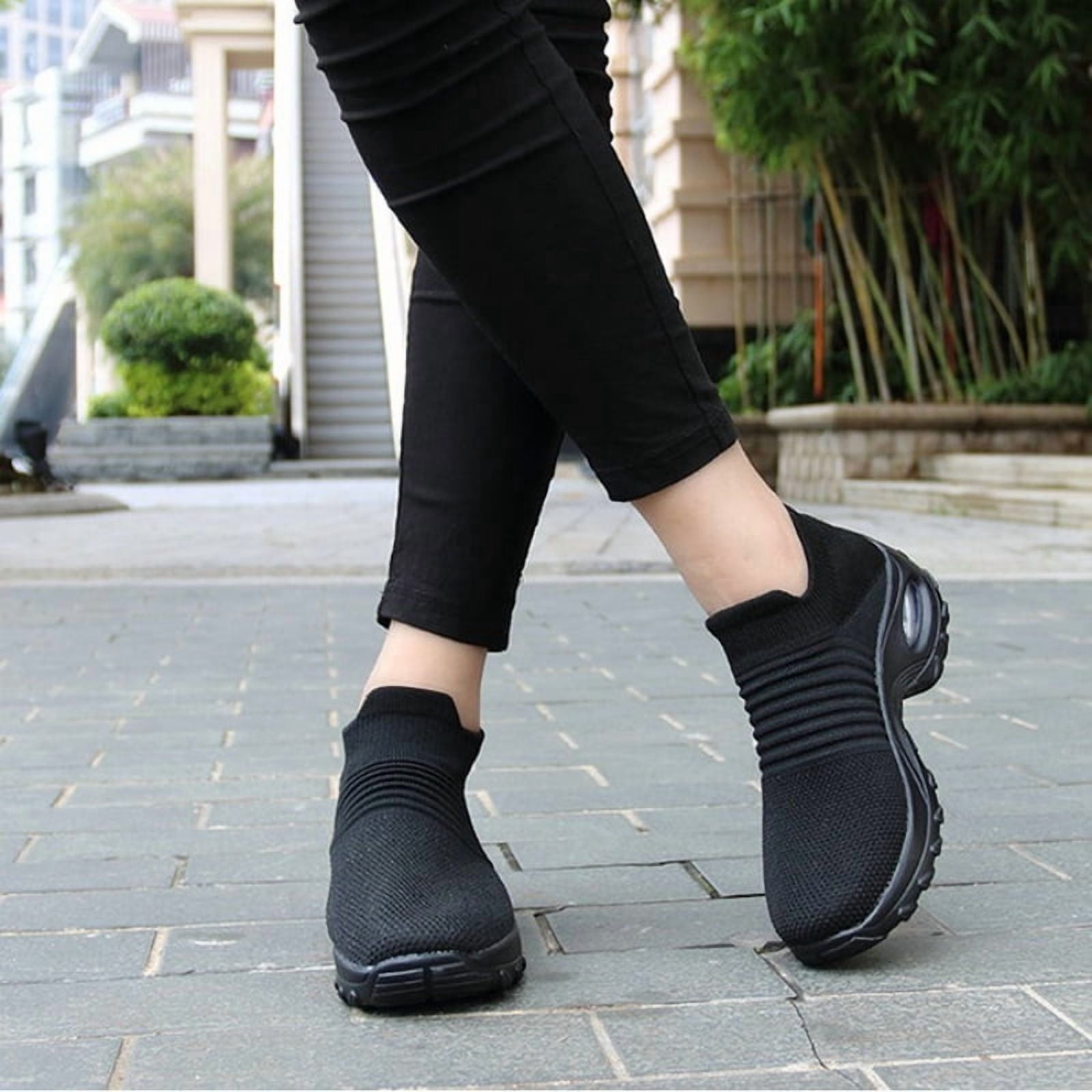 Women Walking Shoes Breathable Sneakers Slip on Outdoor Running Tennis Trainers