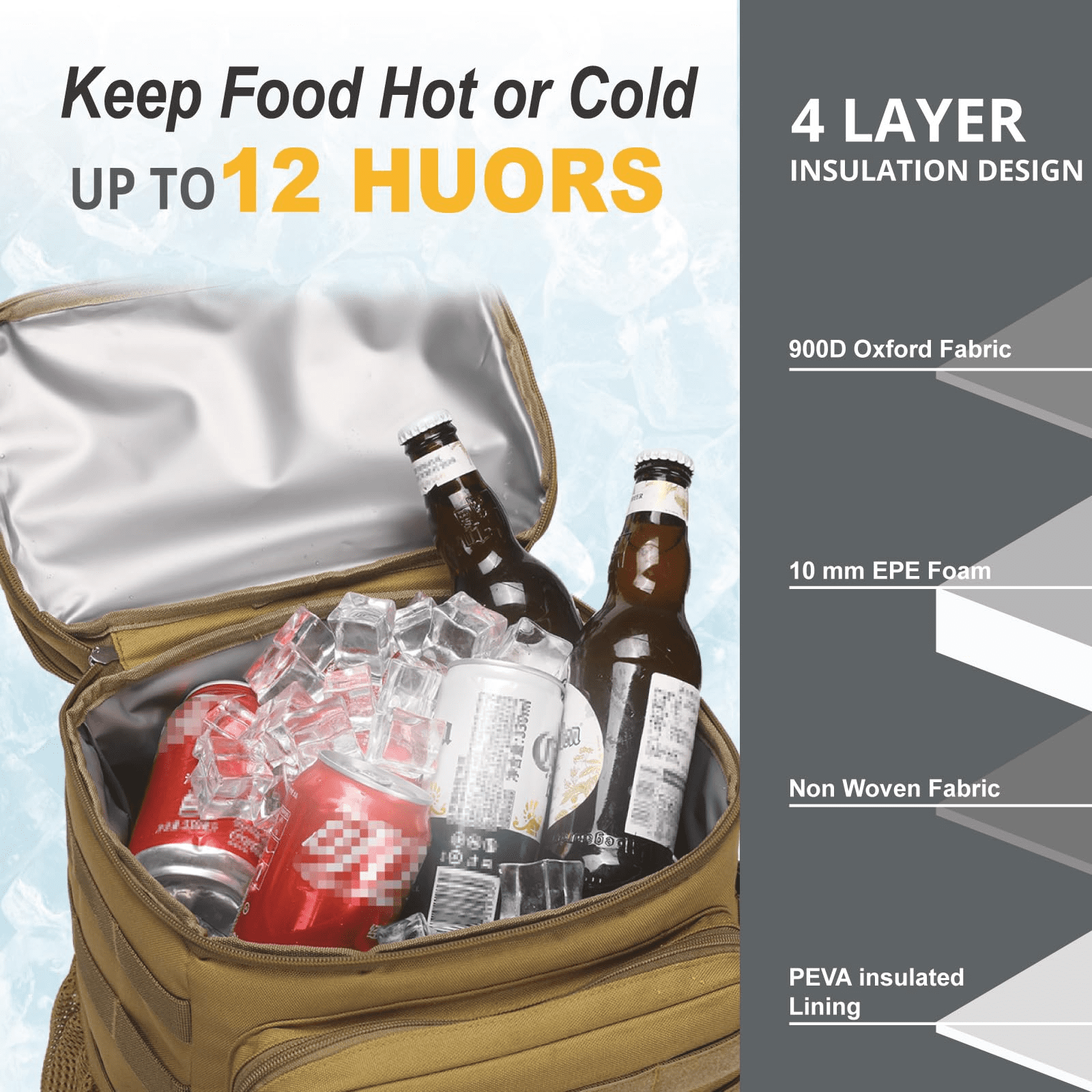 Backpack Cooler, Soft Lightweight Leakproof Cooler Backpack – picture 8