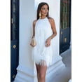 thumbnail image 4 of Women's Dresses Flapper All over Fringe Mini Dress White S, 4 of 8
