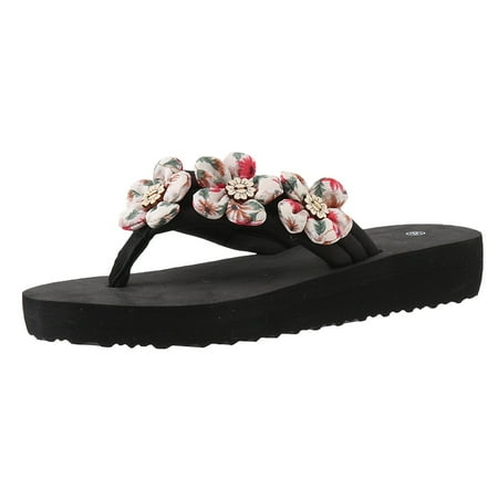 

Jungdeepe Summer Slippers For Women Ladies Flip Flops Open Toe Flowers Bohemian Sandals Casual Shoes