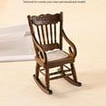 thumbnail image 3 of Miiottaa Small Wooden Rocking Chair Model Figurine Dollhouses Scene Decoration 1/12 Scale Miniature Furniture Landscape Accessory, 3 of 12