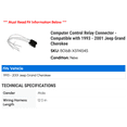 thumbnail image 2 of Computer Control Relay Connector - Compatible with 1993 - 2001 Jeep Grand Cherokee 1994 1995 1996 1997 1998 1999 2000, 2 of 2