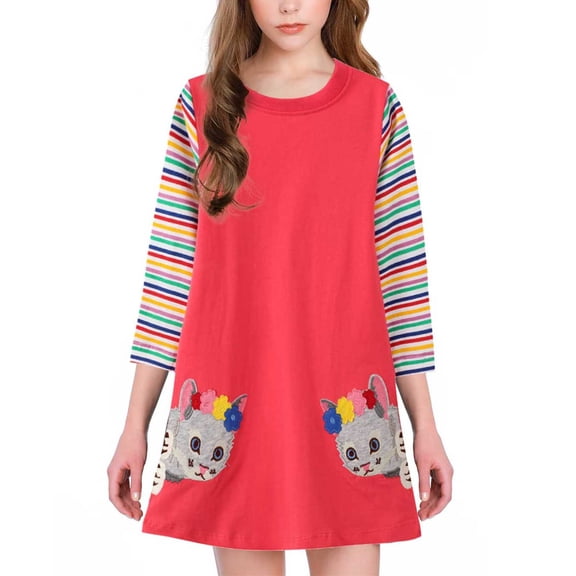 Vedolay Dressers Flower Girl Dress Toddler Dresses Vintage Rustic Dress Baby Girl Baptism Dress,Watermelon Red 7 Years